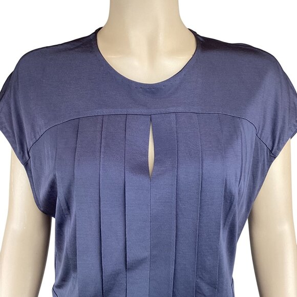 3.1 Phillip Lim Top Size Medium Keyhole Charcoal Gray‎ Pleated Detail - Picture 5 of 8